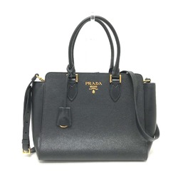 PRADA 1BA113 2WAY Bag Shoulder Bag Crossbody Hand Bag Black GoldHardware