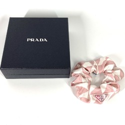 PRADA 1IF015 triangle logo triangle logo plate hair accessories hair rubber Shush pink White