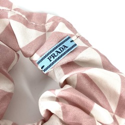 PRADA 1IF015 triangle logo triangle logo plate hair accessories hair rubber Shush pink White