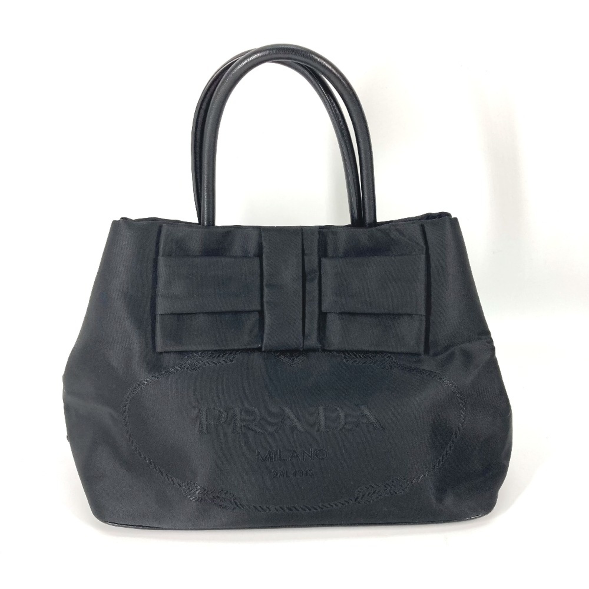 PRADA 1BG068 triangle logo triangle logo plate 2WAY Shoulder Bag Bag Crossbody Tote Bag Black