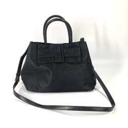 PRADA 1BG068 triangle logo triangle logo plate 2WAY Shoulder Bag Bag Crossbody Tote Bag Black