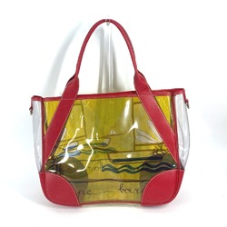 PRADA Vinyl Bags Tote Bag Shoulder Bag Red yellow