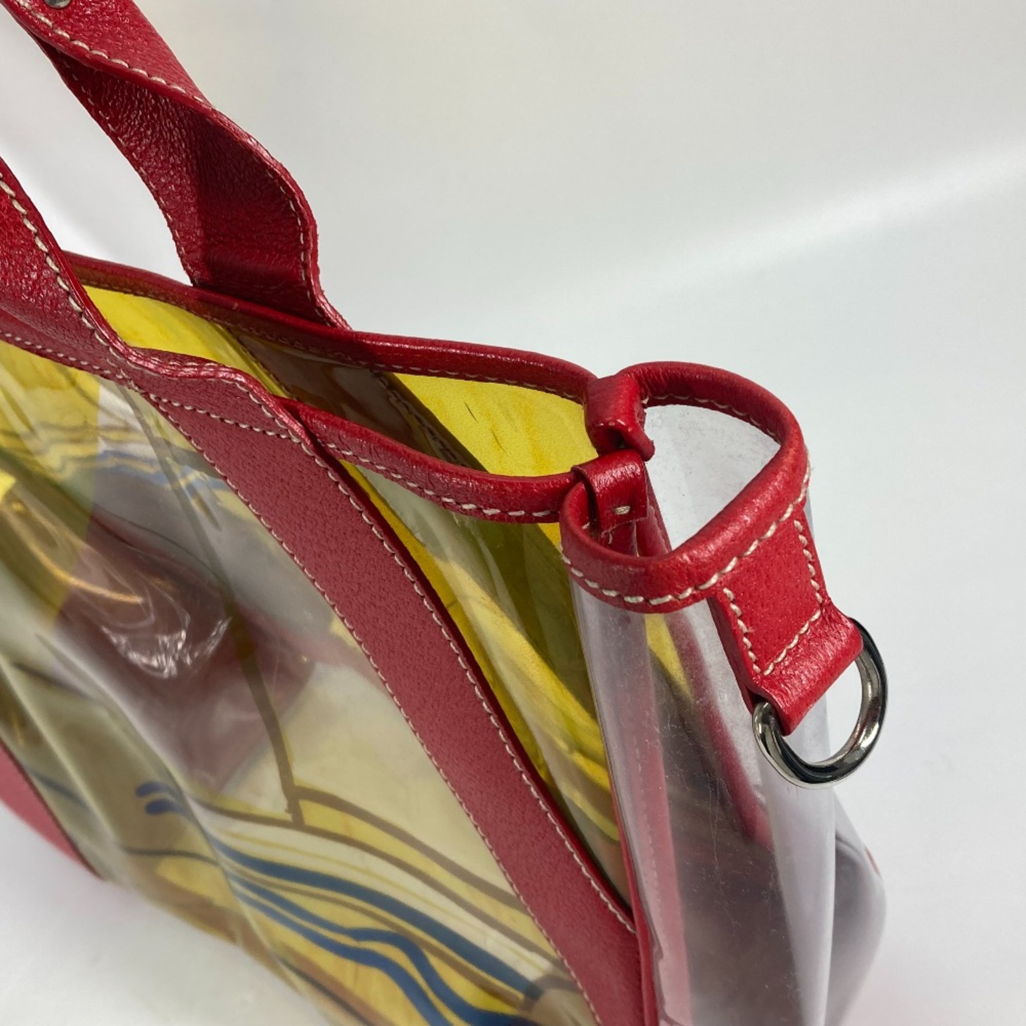 PRADA Vinyl Bags Tote Bag Shoulder Bag Red yellow