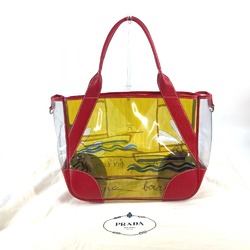 PRADA Vinyl Bags Tote Bag Shoulder Bag Red yellow