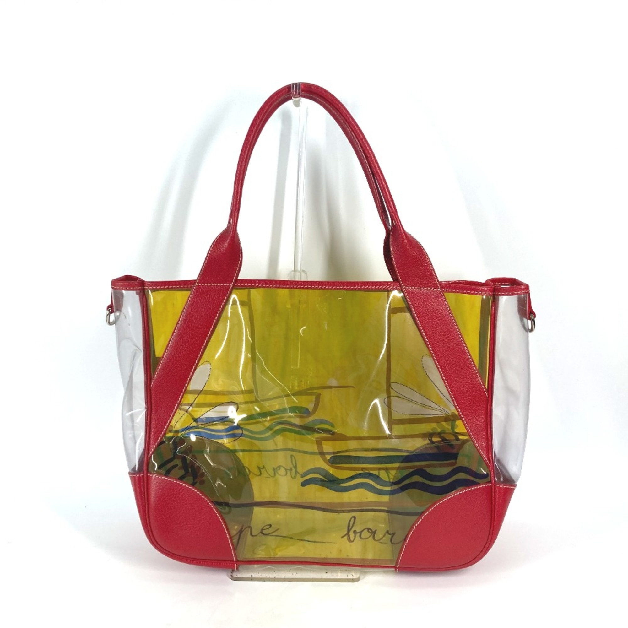 PRADA Vinyl Bags Tote Bag Shoulder Bag Red yellow