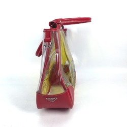 PRADA Vinyl Bags Tote Bag Shoulder Bag Red yellow