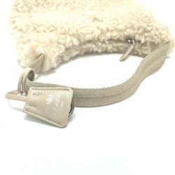 PRADA 1NE515 Fur Bag Shoulder Bag Bag Hand Bag Beige SilverHardware