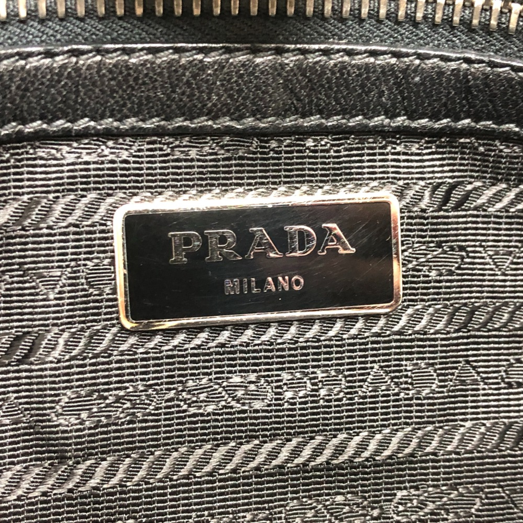 PRADA VA0971 2WAY Tote Bag Hand Bag Black SilverHardware