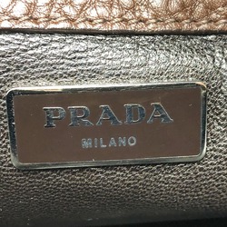 PRADA Triangle logo bag shawl Crossbody Shoulder Bag Brown Beige