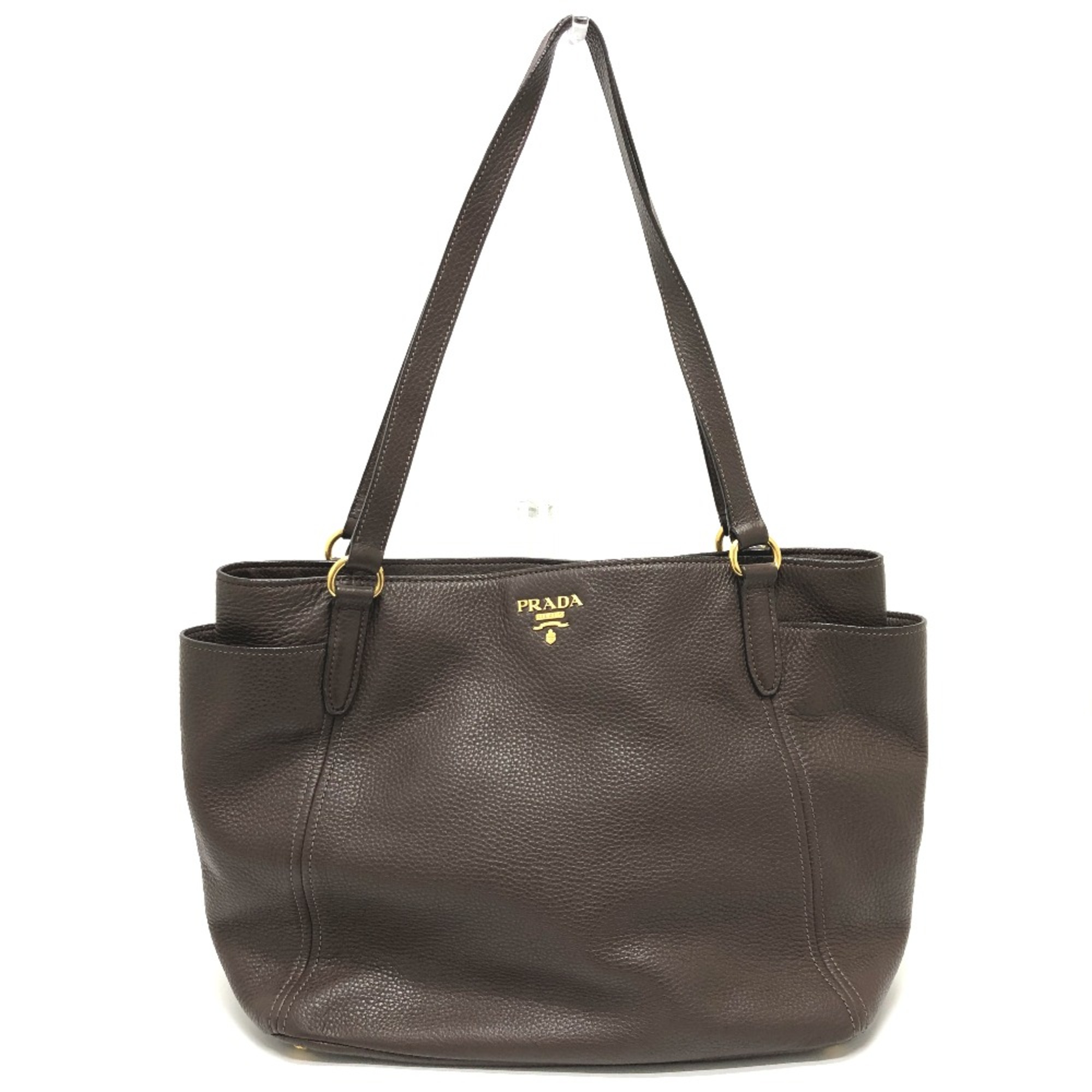 PRADA BR4970 bag shawl Tote Bag Brown GoldHardware