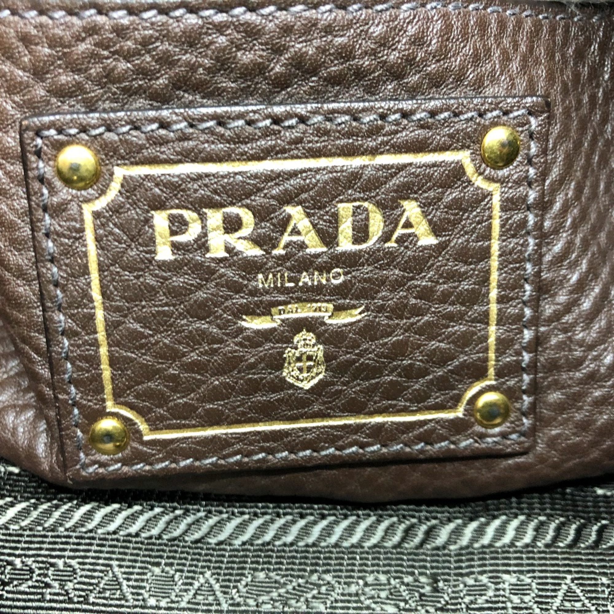 PRADA BR4970 bag shawl Tote Bag Brown GoldHardware