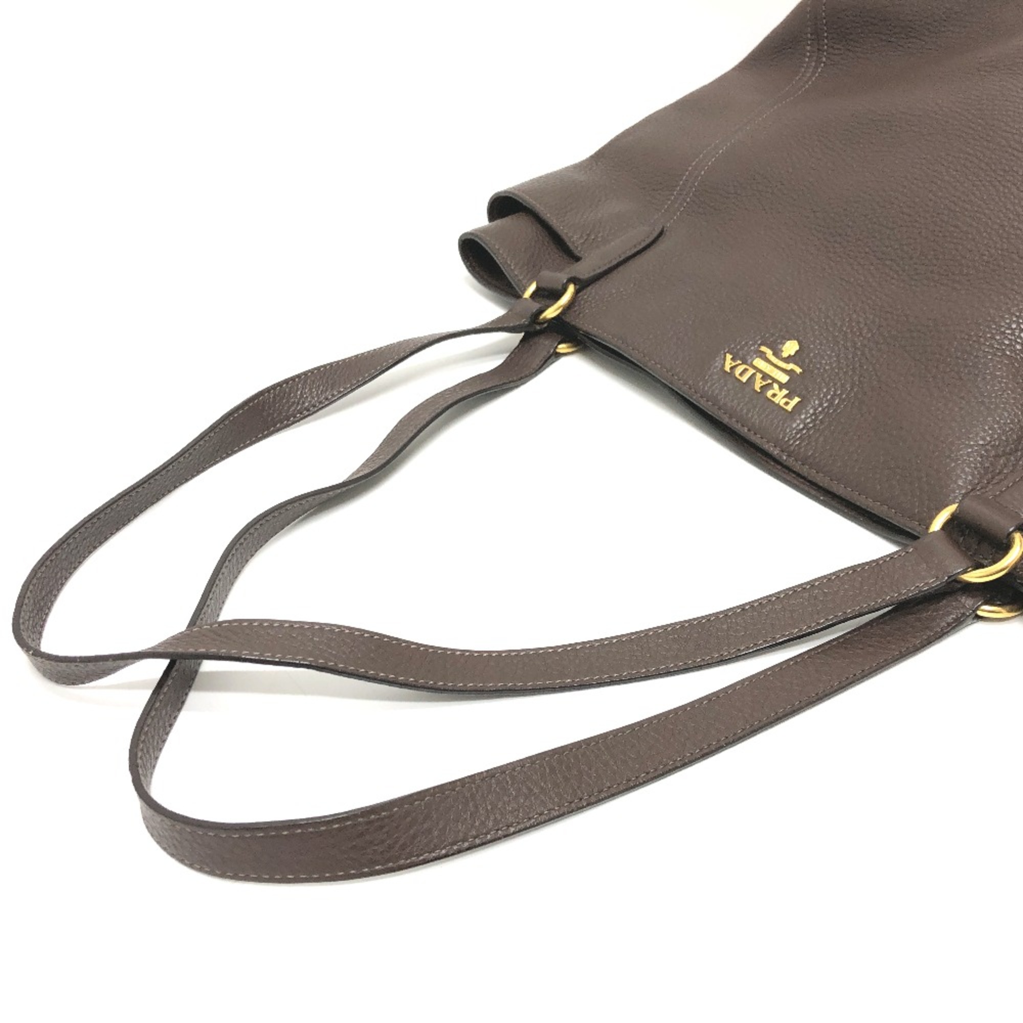 PRADA BR4970 bag shawl Tote Bag Brown GoldHardware