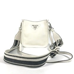 PRADA 1BH191 Crossbody Pochette bag Shoulder Bag White