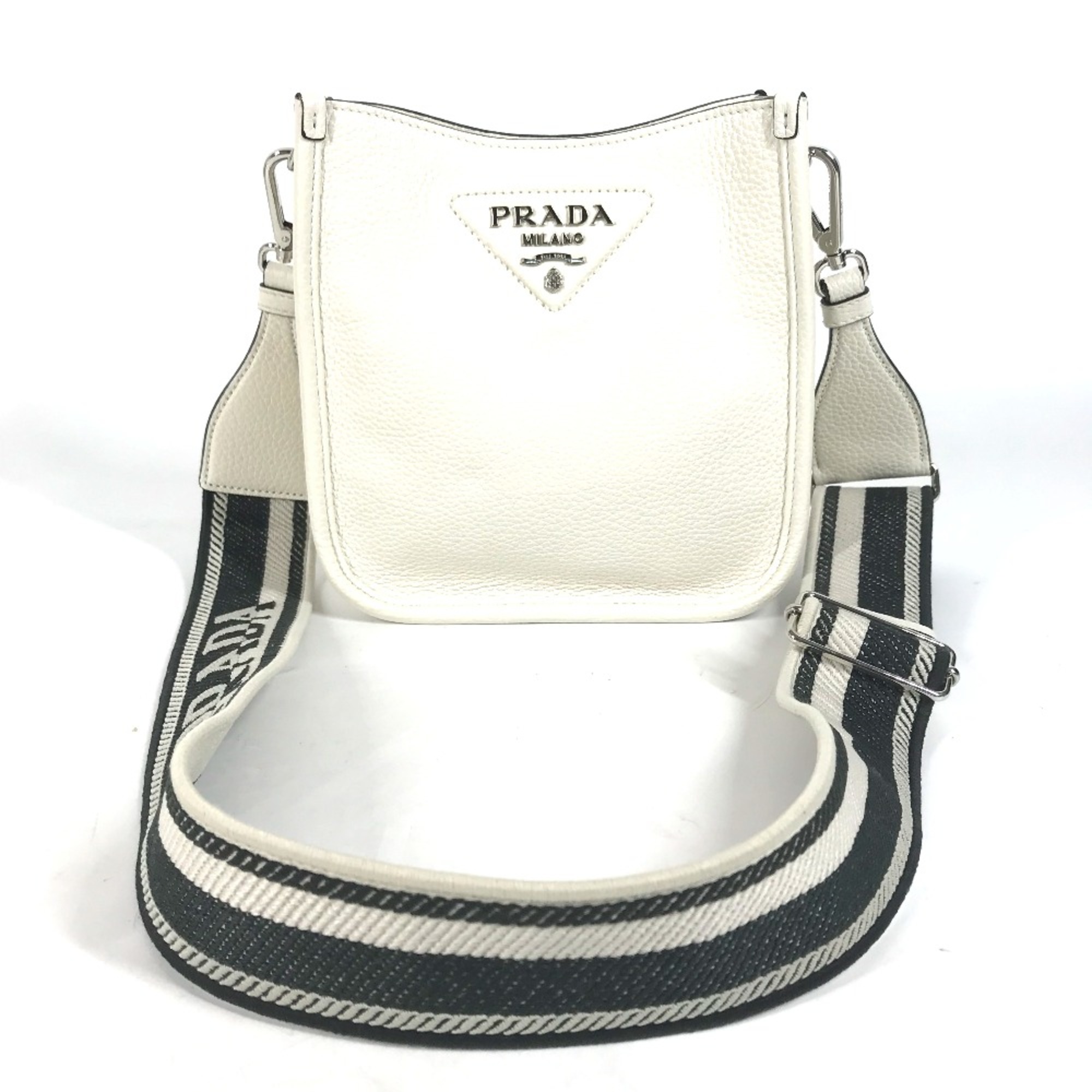 PRADA 1BH191 Crossbody Pochette bag Shoulder Bag White