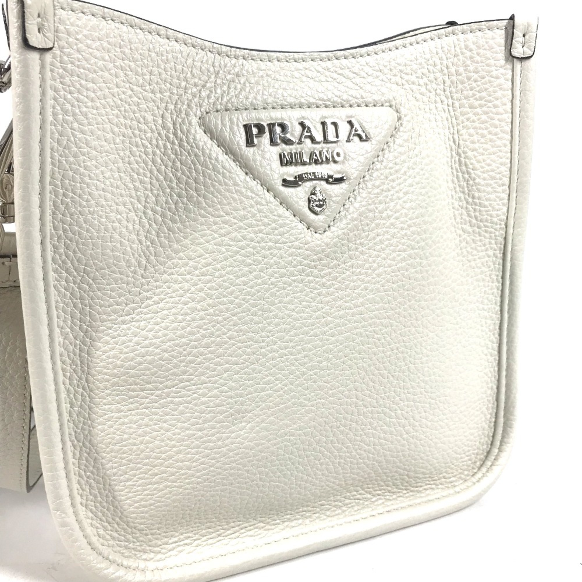 PRADA 1BH191 Crossbody Pochette bag Shoulder Bag White