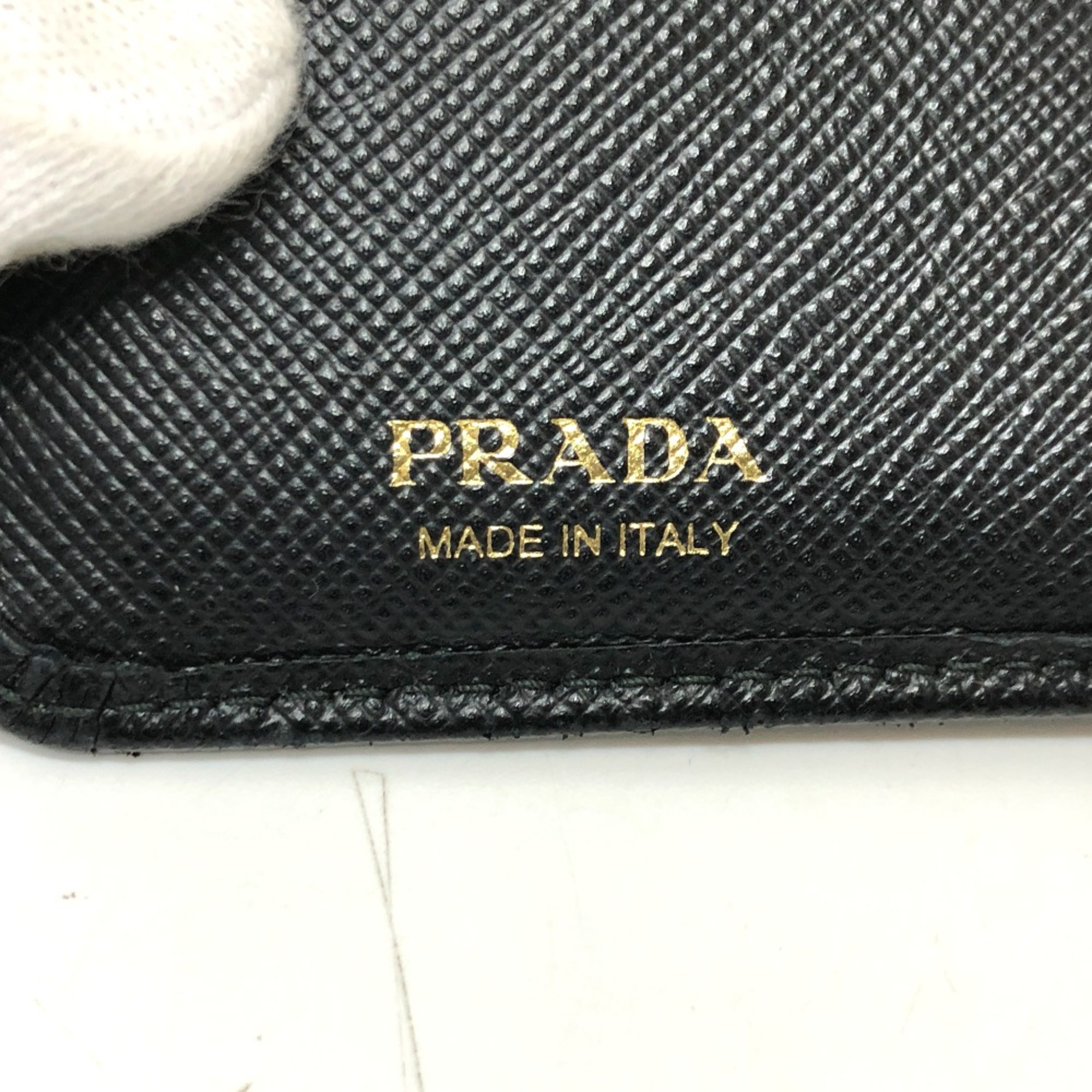 PRADA 1ML225 Folded wallet Black GoldHardware