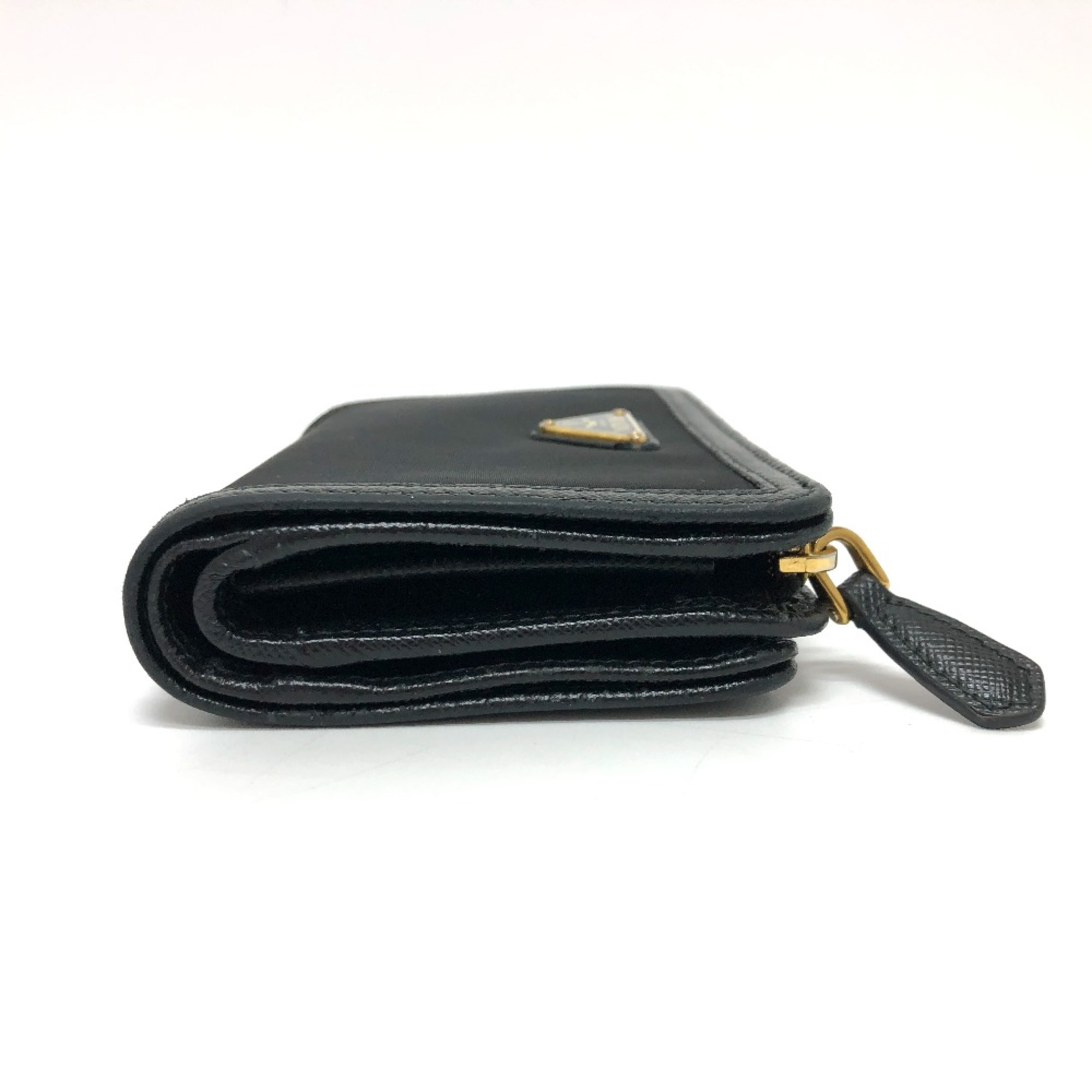 PRADA 1ML225 Folded wallet Black GoldHardware