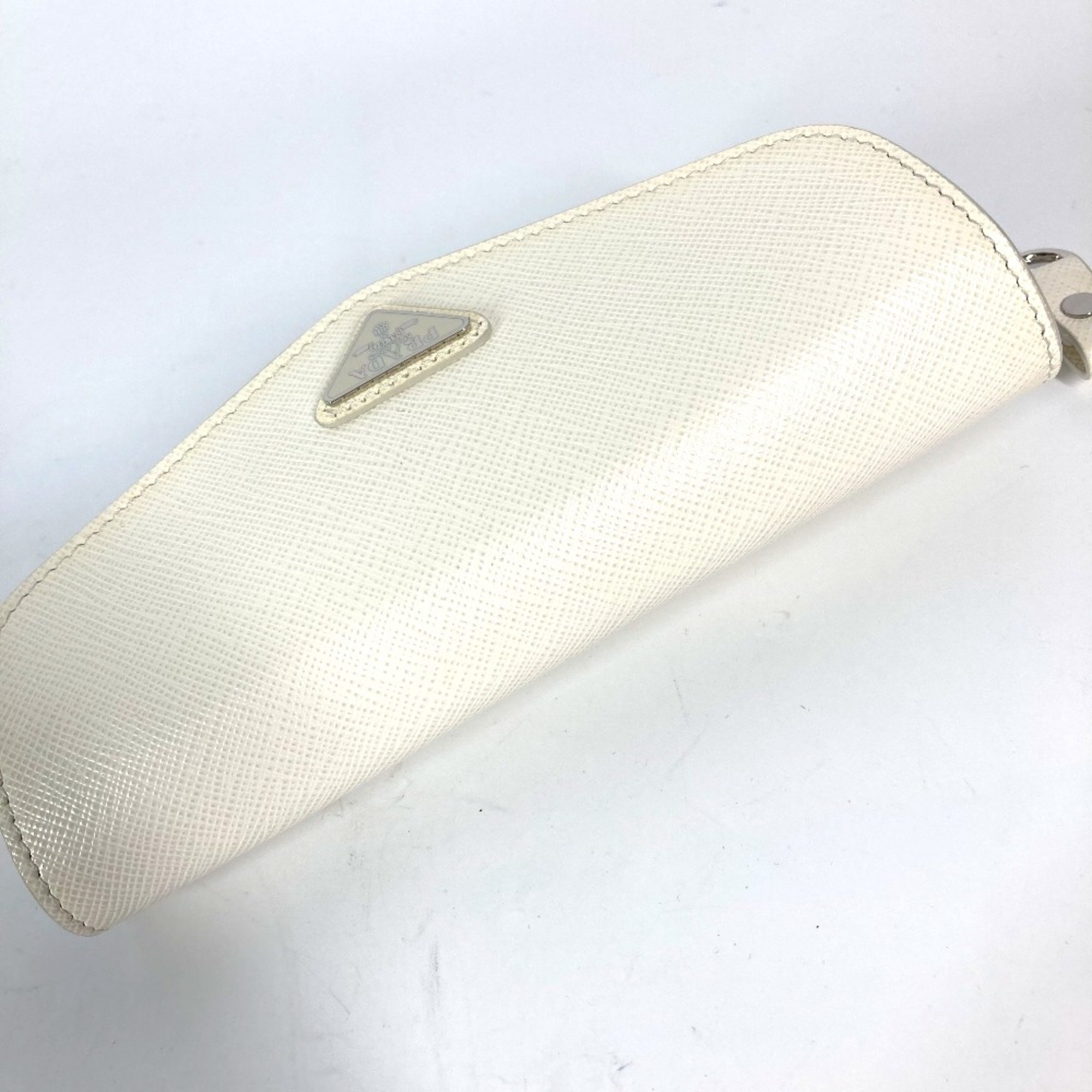 PRADA triangle logo triangle logo plate Eyewear Glasses Glasses Case Pouch White