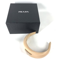 PRADA 1IH016 triangle logo triangle logo plate Hair band head band Katyusha Beige