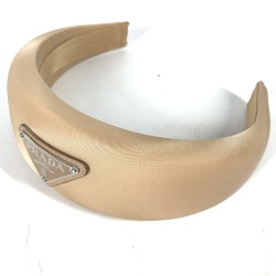 PRADA 1IH016 triangle logo triangle logo plate Hair band head band Katyusha Beige