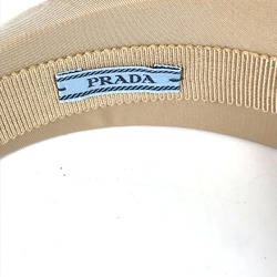 PRADA 1IH016 triangle logo triangle logo plate Hair band head band Katyusha Beige