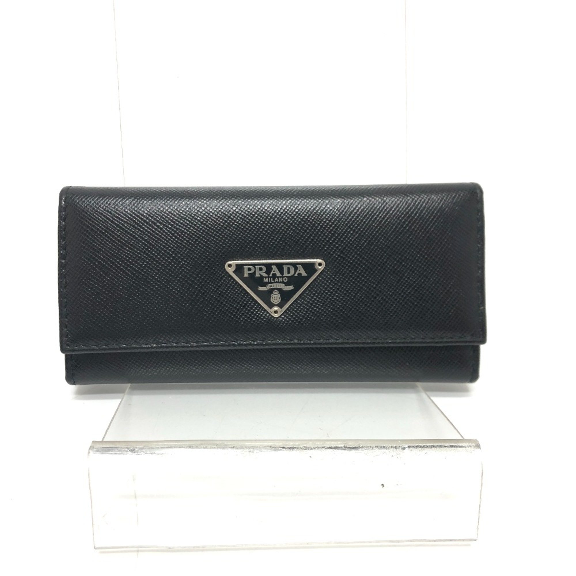 PRADA M26U Tri-fold 6 rows Key Case Black SilverHardware