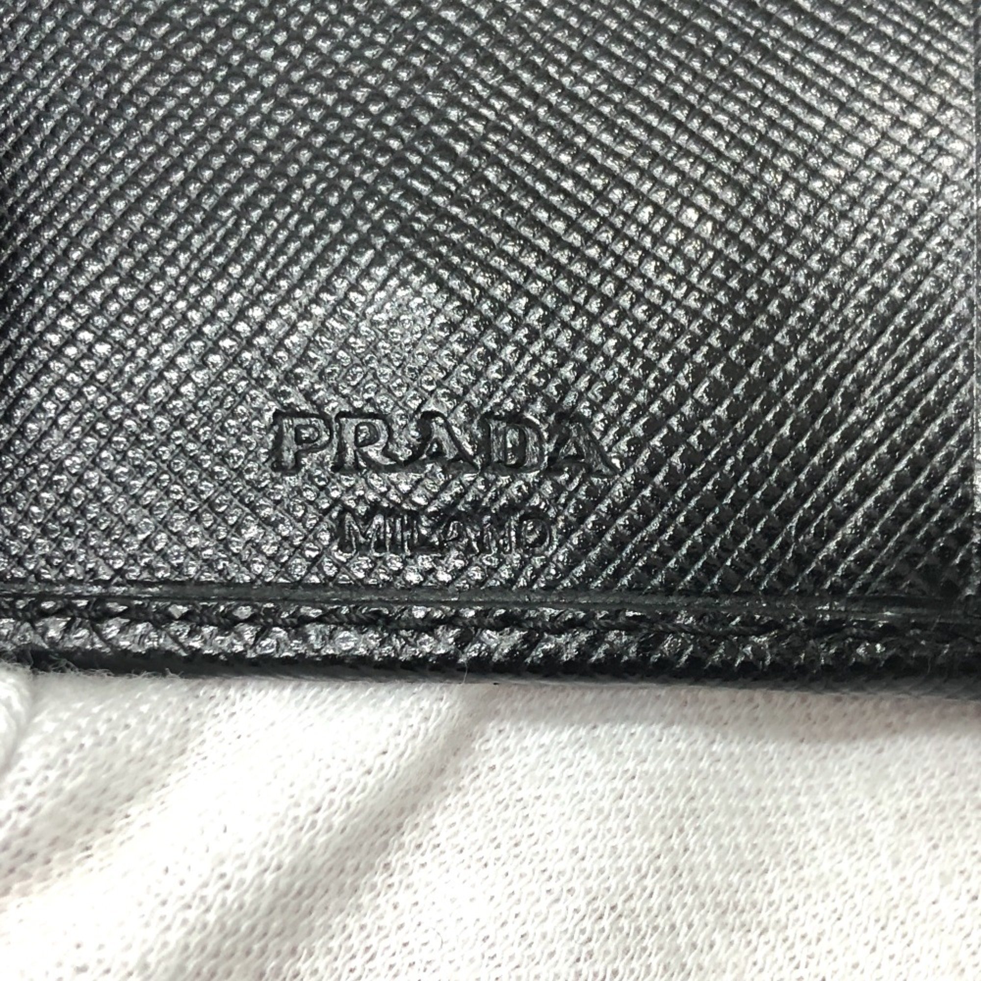 PRADA M26U Tri-fold 6 rows Key Case Black SilverHardware