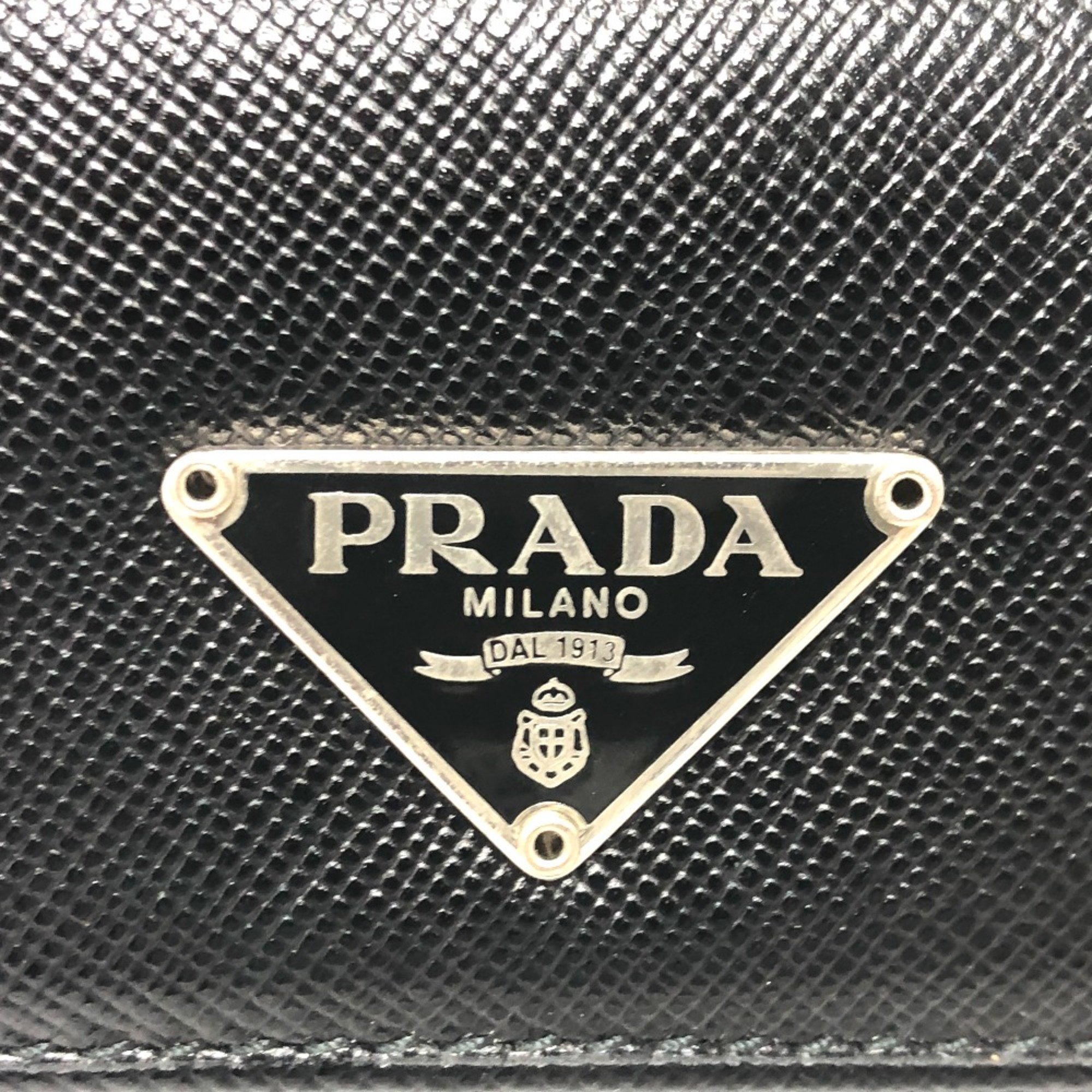 PRADA M26U Tri-fold 6 rows Key Case Black SilverHardware