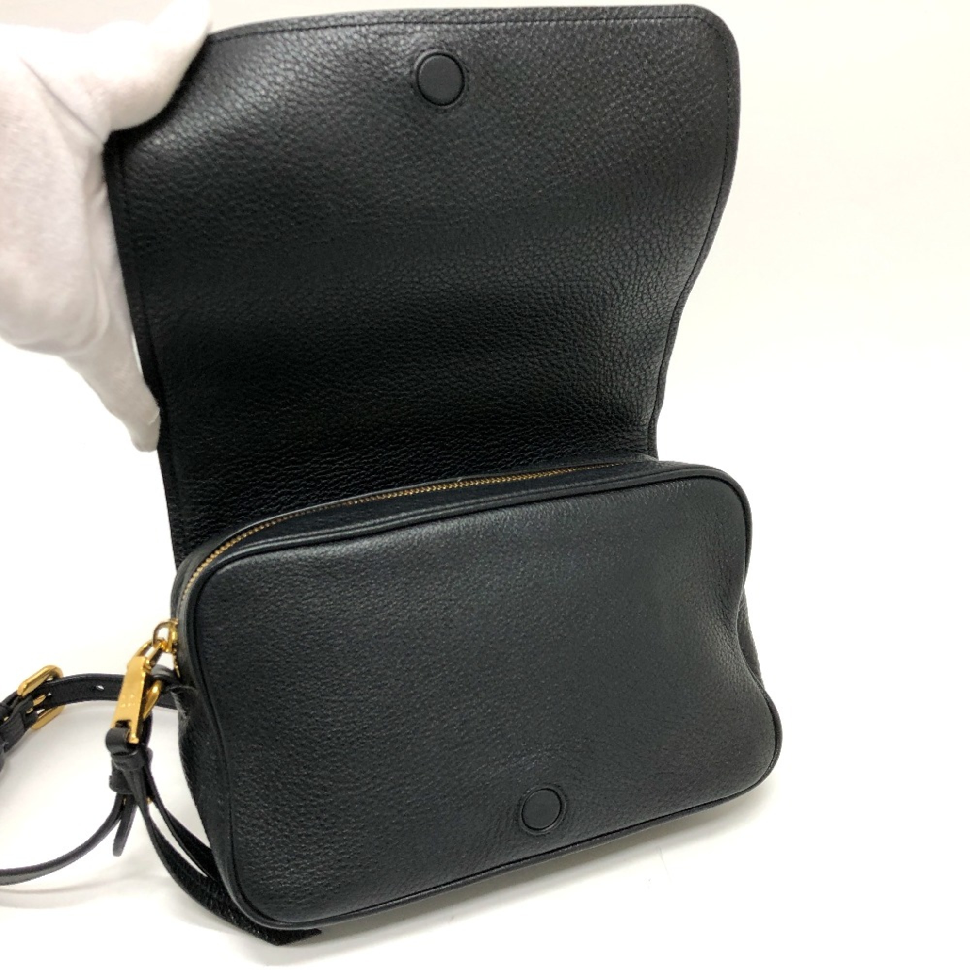 PRADA 1BD063 Crossbody bag Shoulder Bag Black GoldHardware