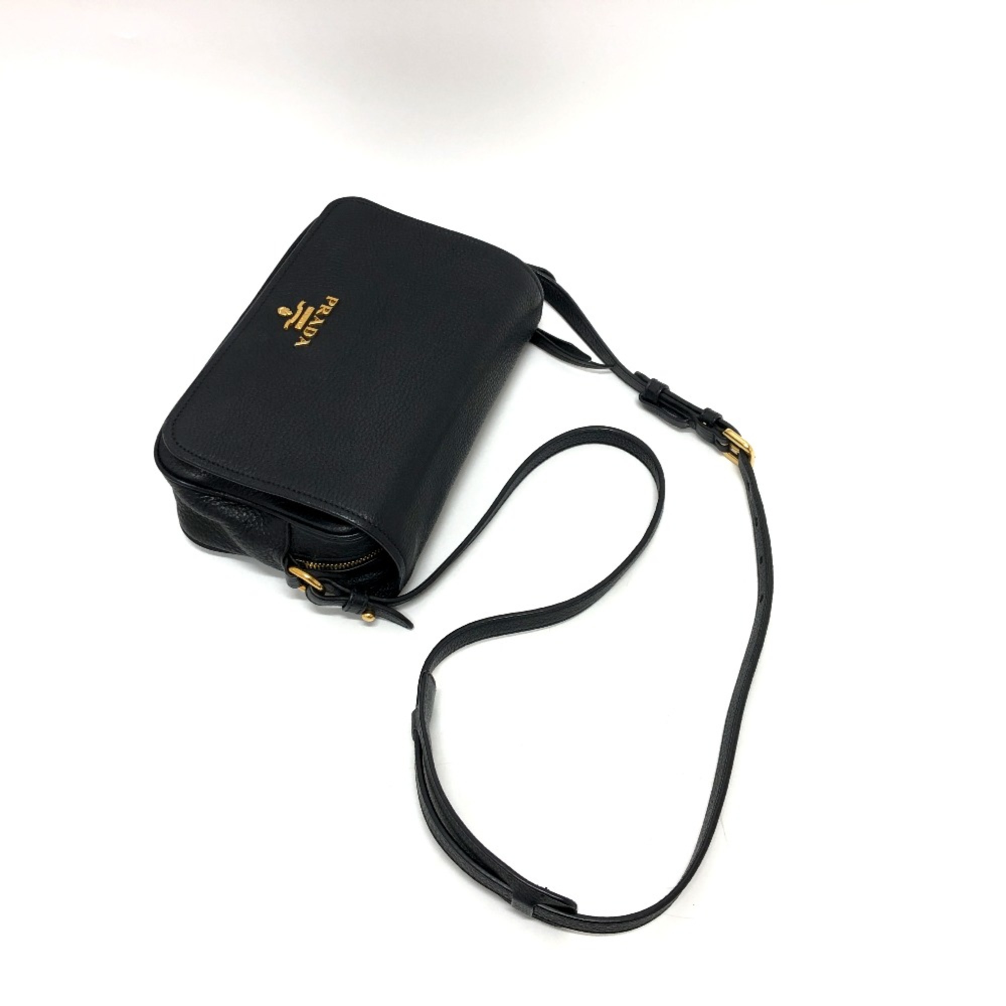 PRADA 1BD063 Crossbody bag Shoulder Bag Black GoldHardware