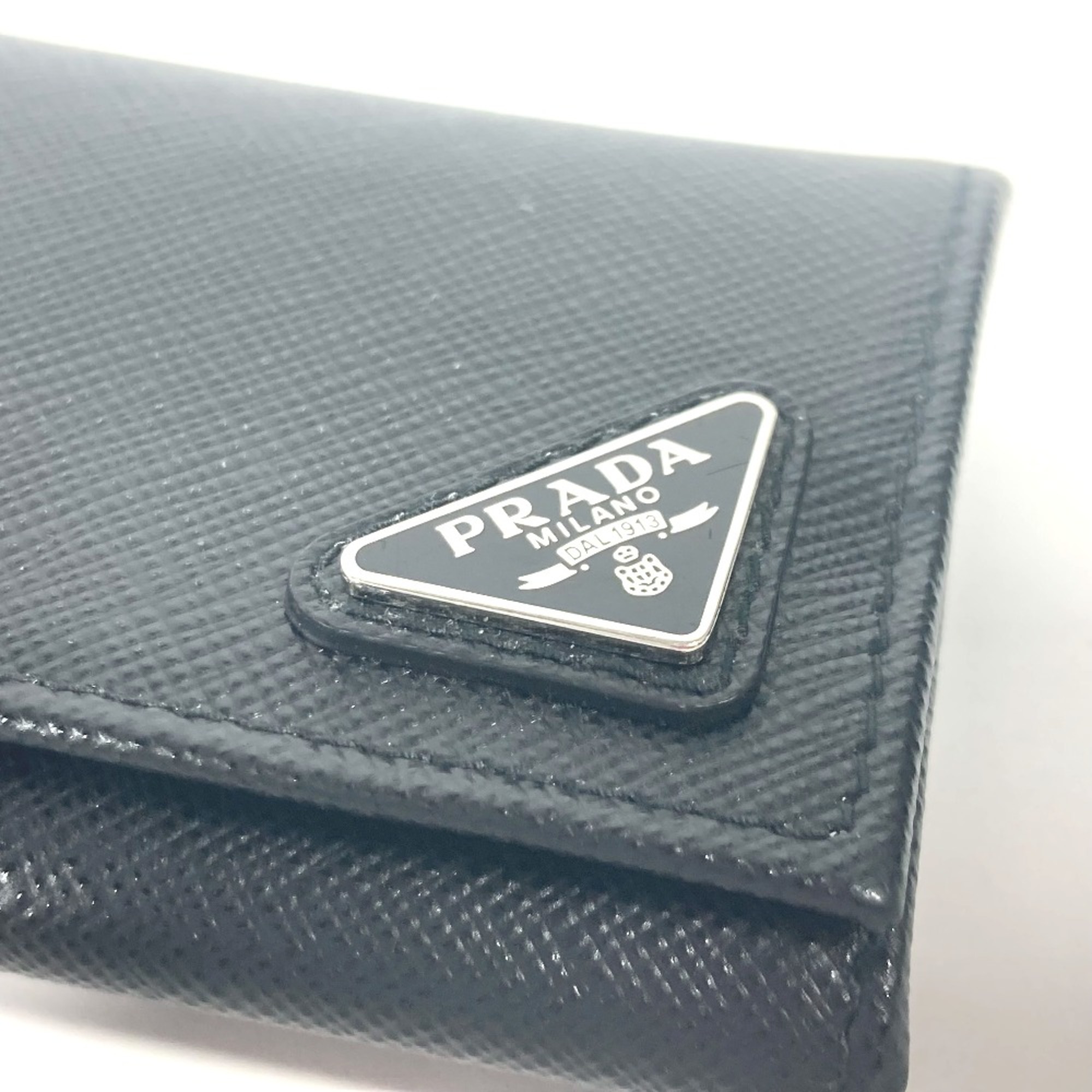 PRADA 2MM935 Compact Coin Compartment Wallet coin purse Black