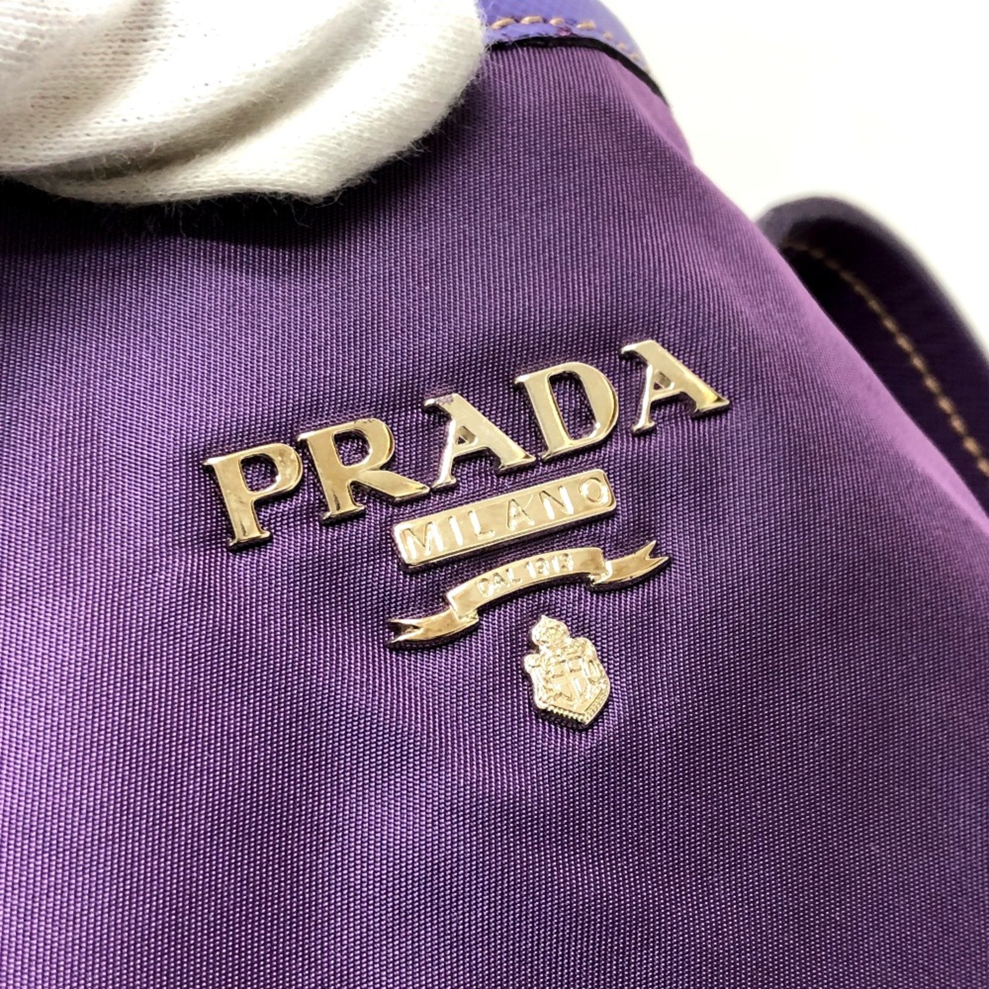 PRADA BR3924 Bags Shoulder Bags Tote Bag purple SilverHardware