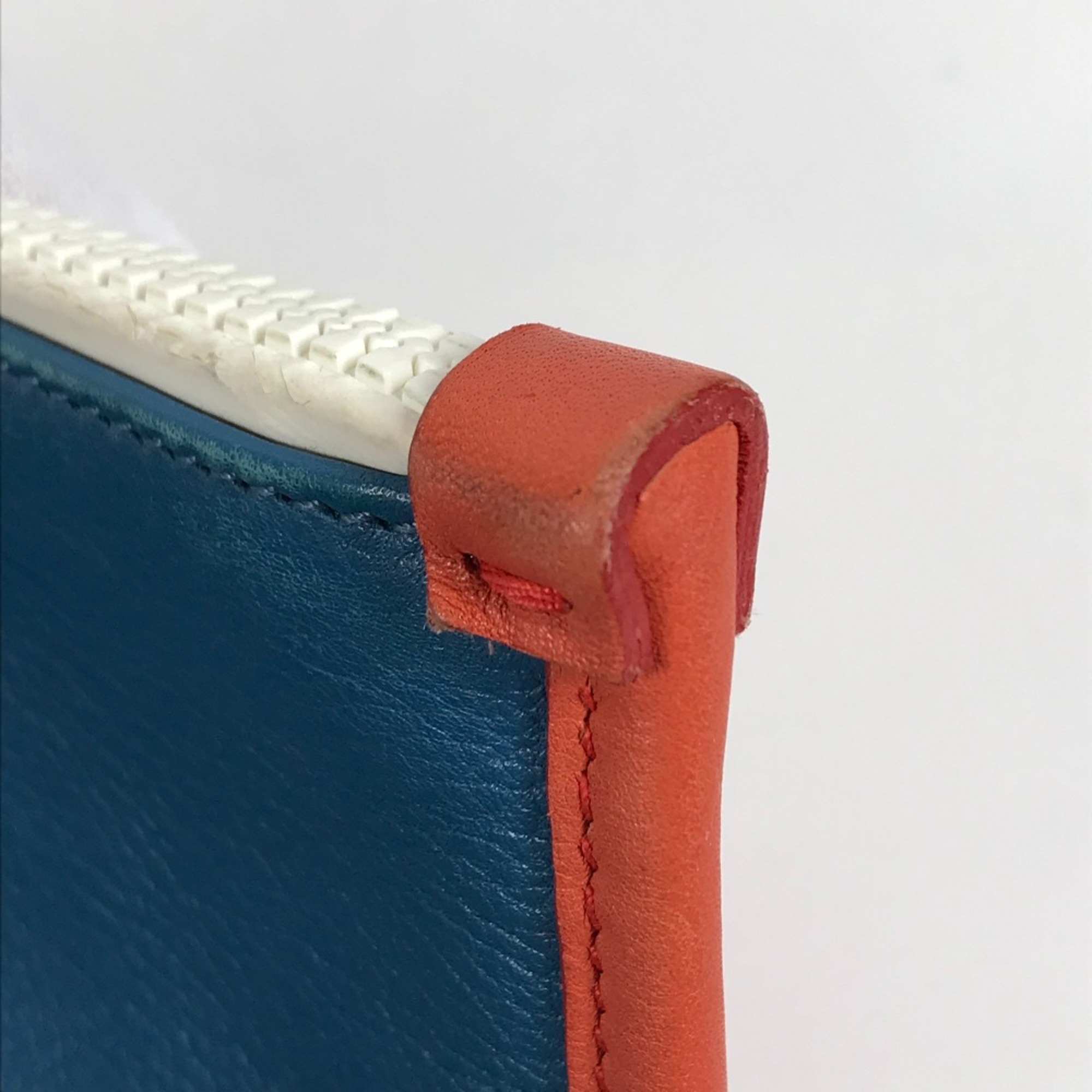 Salvatore Ferragamo bag pouch Clutch bag blue Orange Based