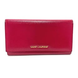 Saint Laurent Paris 340839 logo Bifold fashion accessory Long Wallet Fusha pink