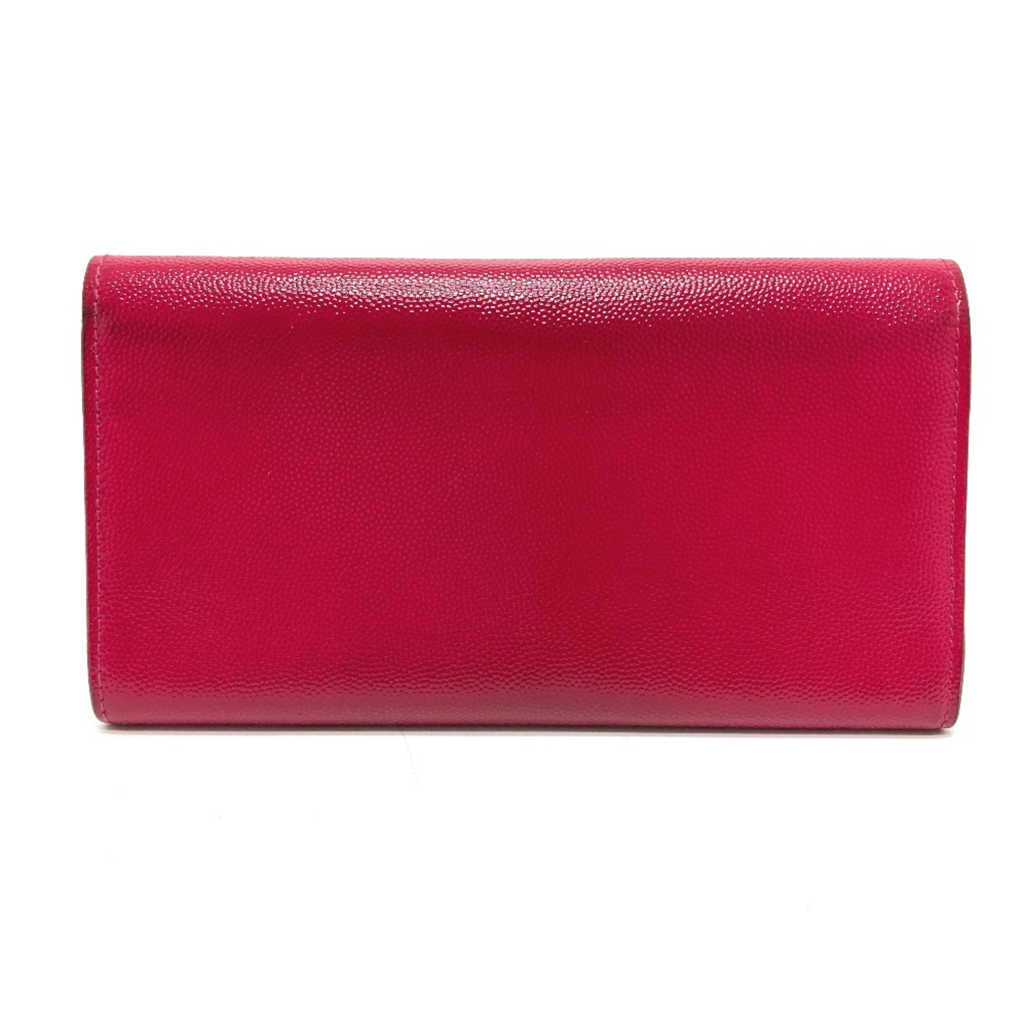 Saint Laurent Paris 340839 logo Bifold fashion accessory Long Wallet Fusha pink