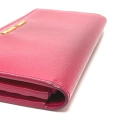 Saint Laurent Paris 340839 logo Bifold fashion accessory Long Wallet Fusha pink