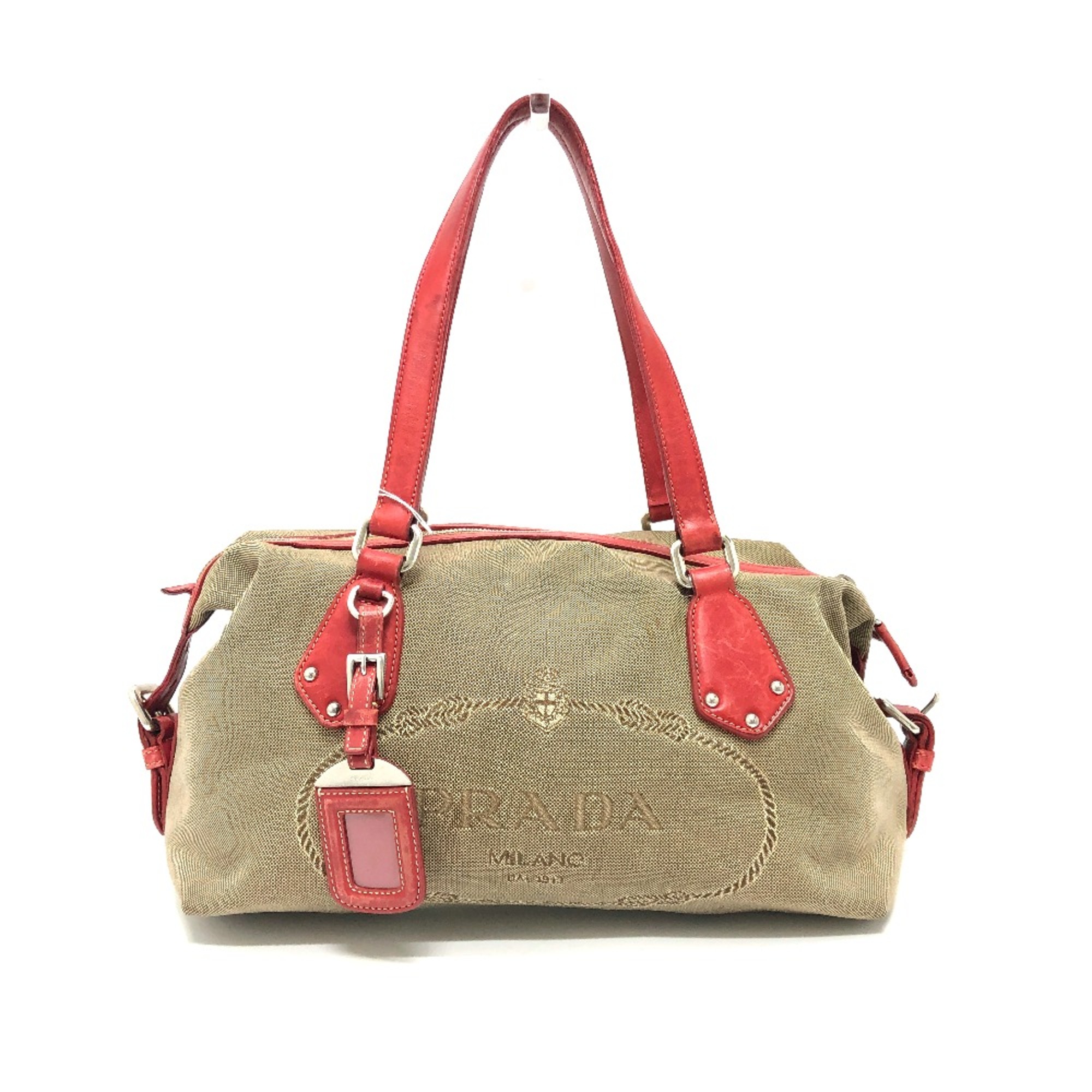 PRADA Bag Shoulder bag Crossbody bag Bag Shoulder Bag Beige Red/SilverHardware