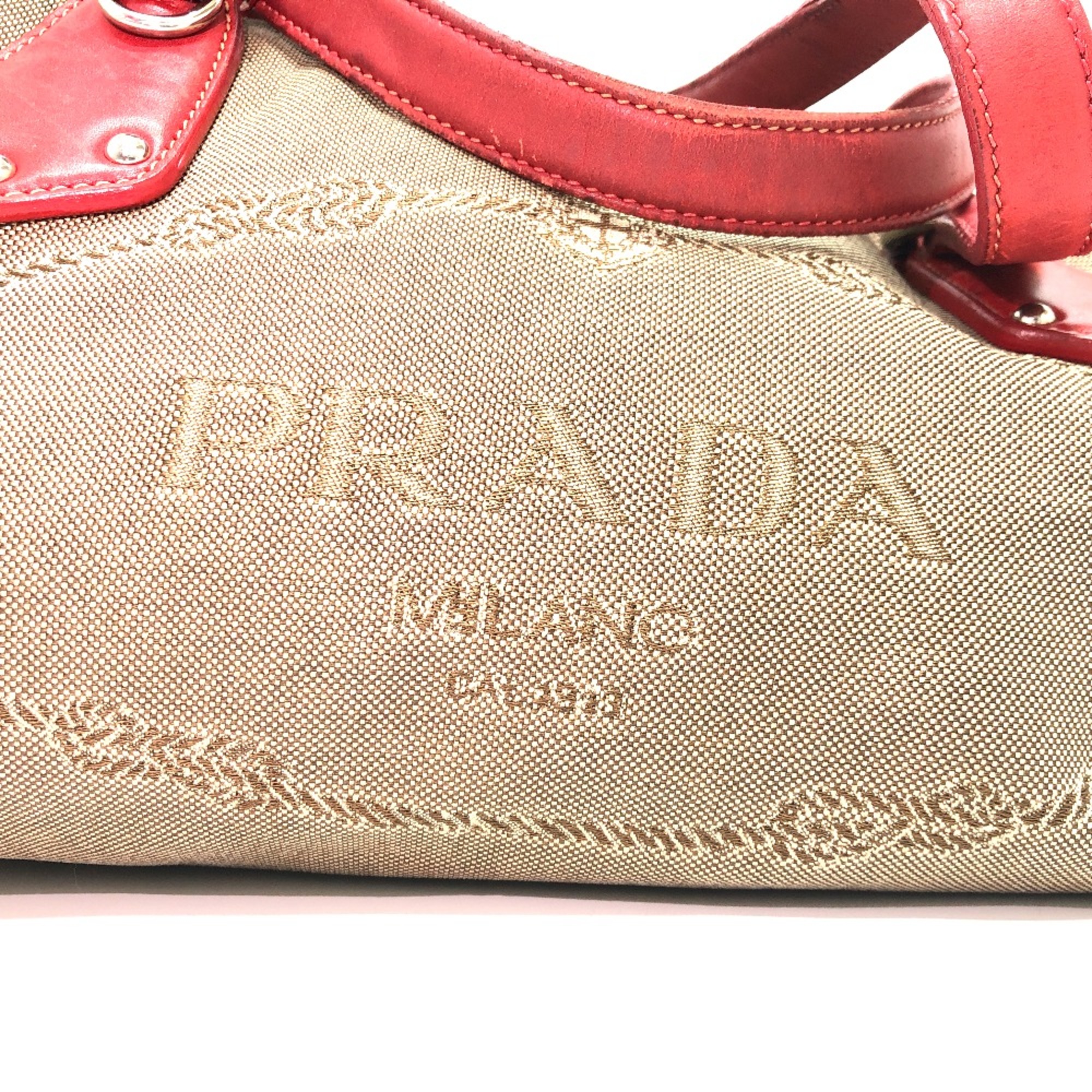 PRADA Bag Shoulder bag Crossbody bag Bag Shoulder Bag Beige Red/SilverHardware