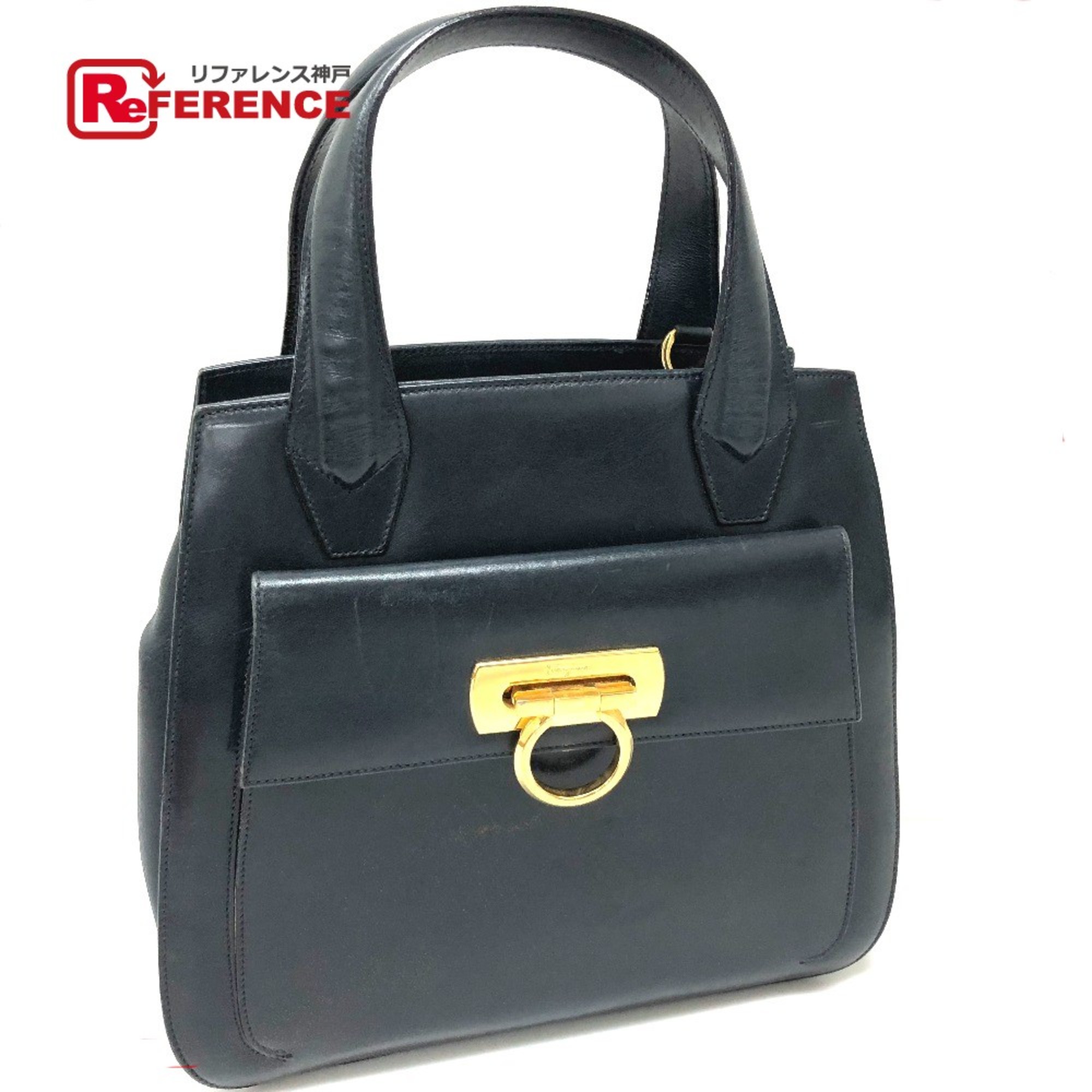 Salvatore Ferragamo Gancini Bag Hand Bag Navy