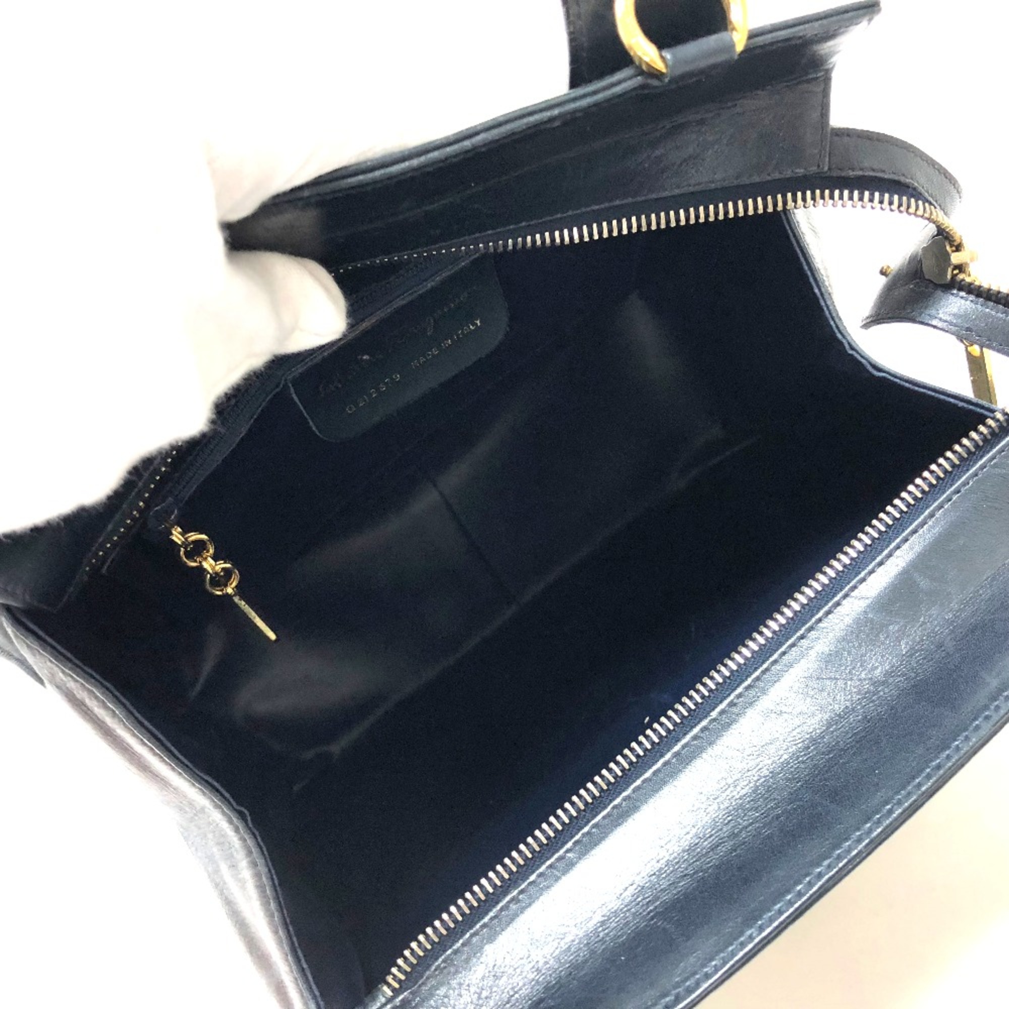 Salvatore Ferragamo Gancini Bag Hand Bag Navy