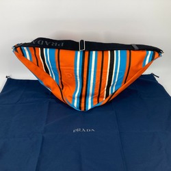 PRADA 2VY007 stripe bag crossbody Shoulder Bag Orange Blue x Black