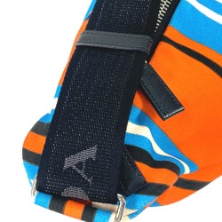 PRADA 2VY007 stripe bag crossbody Shoulder Bag Orange Blue x Black