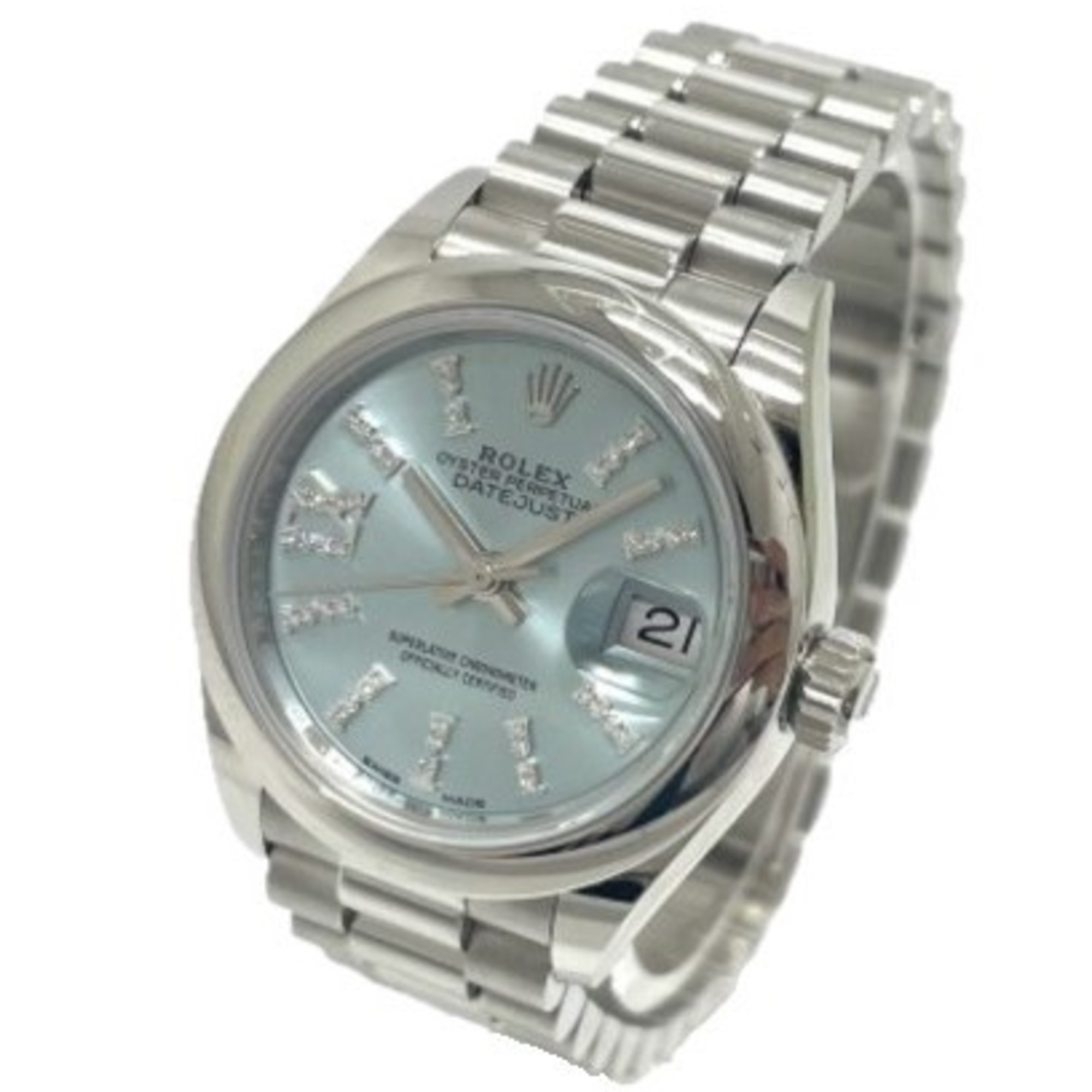 Rolex 279166 Oyster perpetual ice blue roman dial diamond Wristwatch Silver