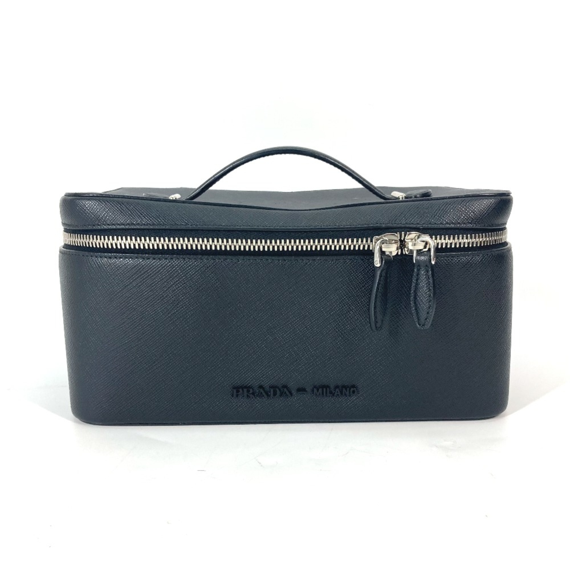 PRADA 1NJ003 Bags  makeup boxes  makeup pouches logo Hand Bag Black