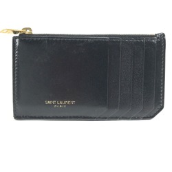 Saint Laurent Paris 631992 Wallet Compact Wallet logo coin purse Black