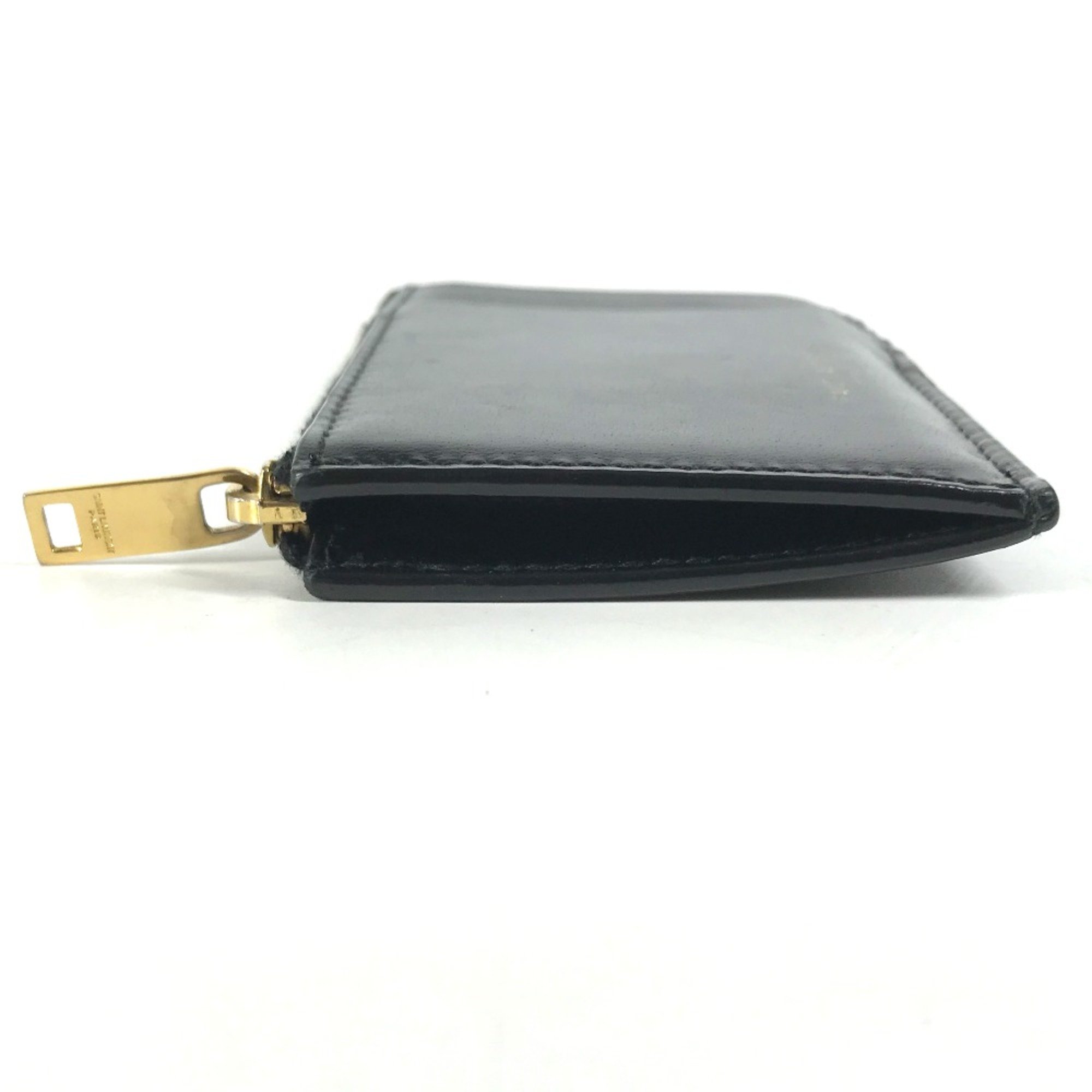 Saint Laurent Paris 631992 Wallet Compact Wallet logo coin purse Black