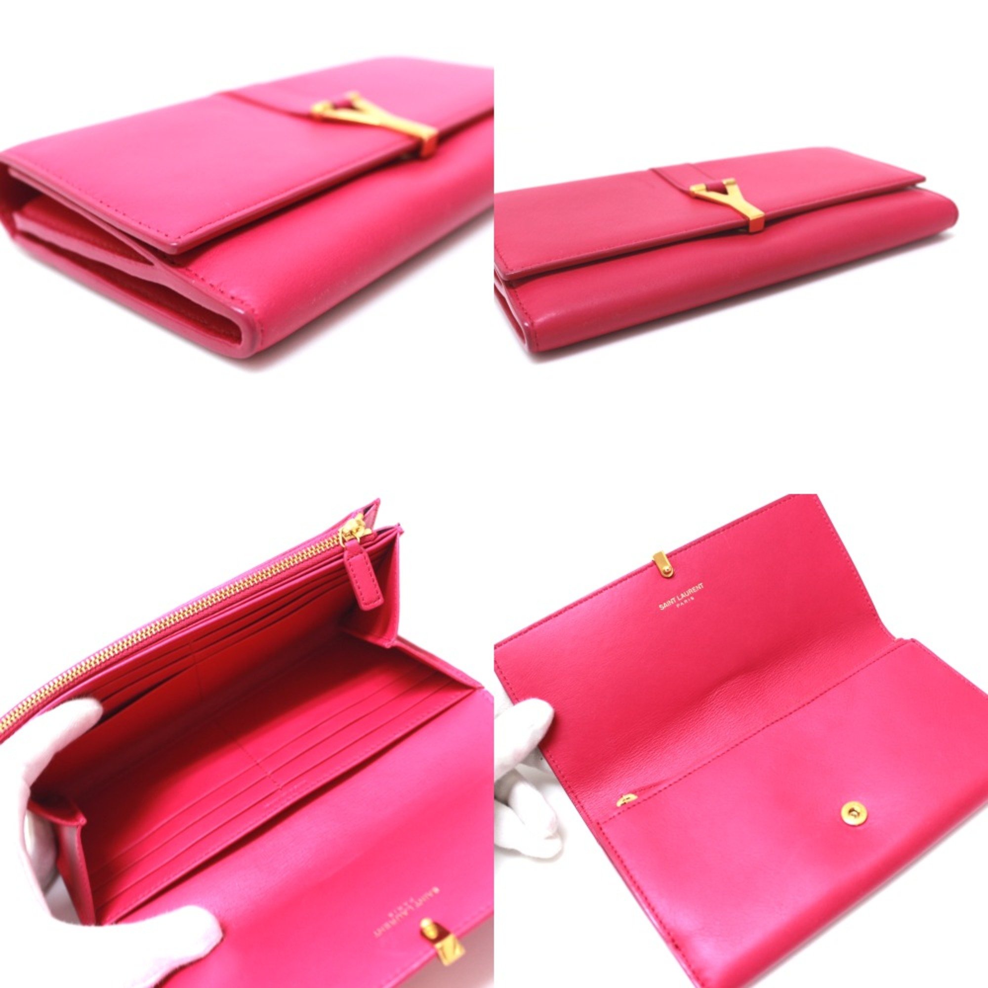 Saint Laurent Paris 314995 Y line Long Wallet pink