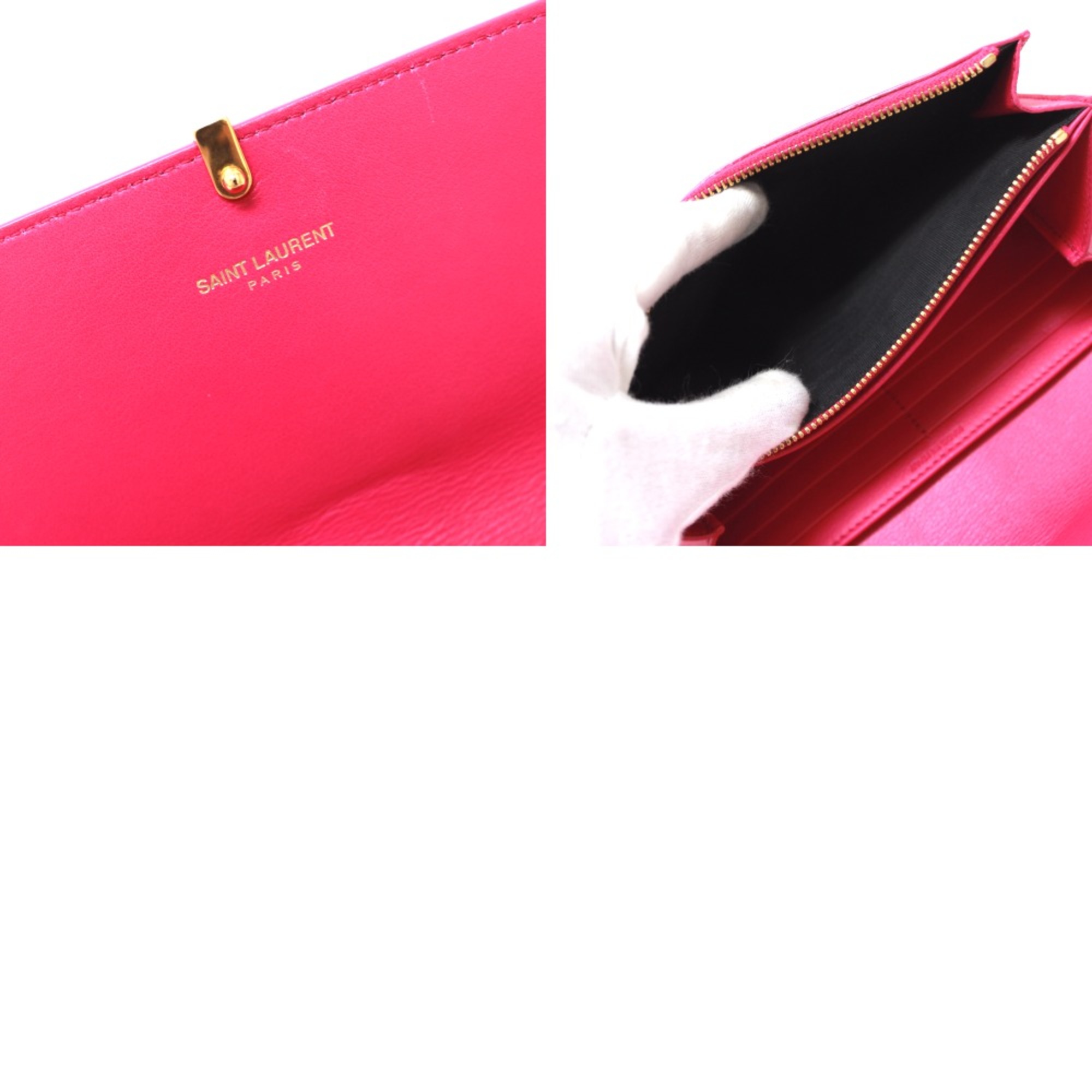 Saint Laurent Paris 314995 Y line Long Wallet pink