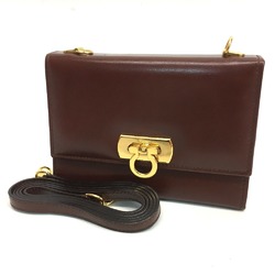 Salvatore Ferragamo Gancini bag wallet bag Shoulder Bag Brown GoldHardware