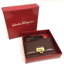 Salvatore Ferragamo Gancini bag wallet bag Shoulder Bag Brown GoldHardware